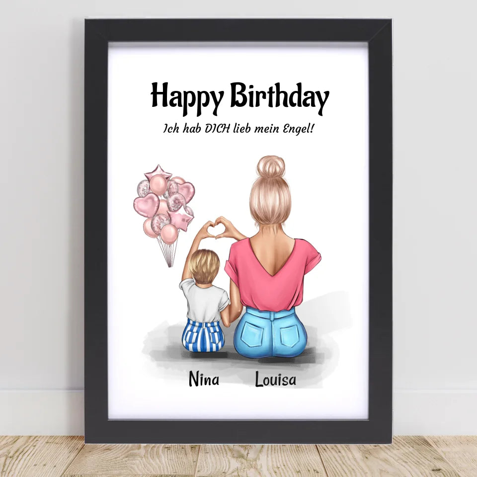 Kleine Tochter Mutter Poster Geburtstagsgeschenk - Cantty