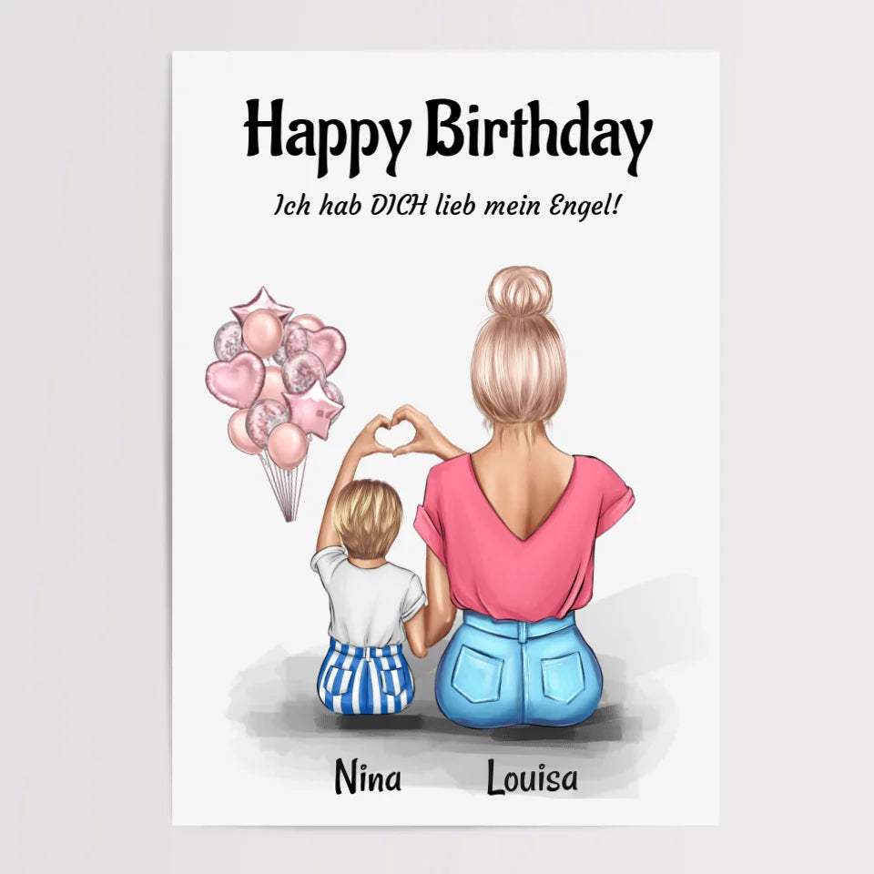 Kleine Tochter Mutter Poster Geburtstagsgeschenk - Cantty