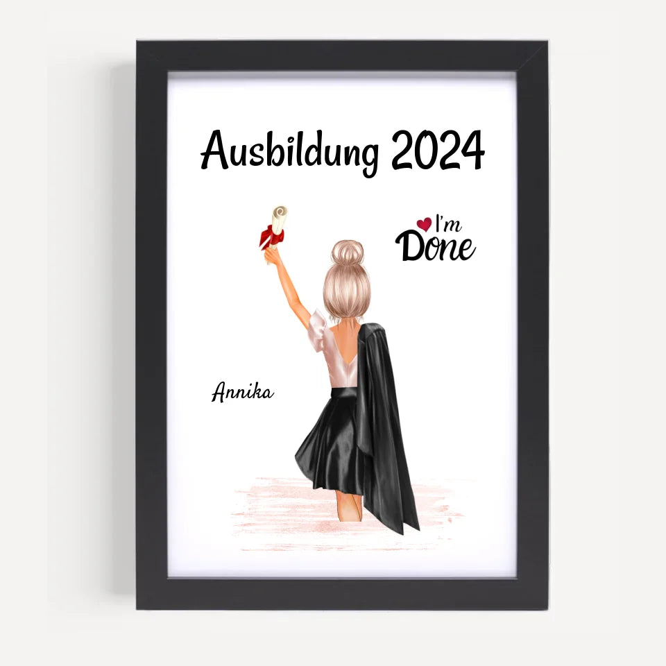 Mädchen Ausbildung Abschlussgeschenk Bild personalisiert - Cantty