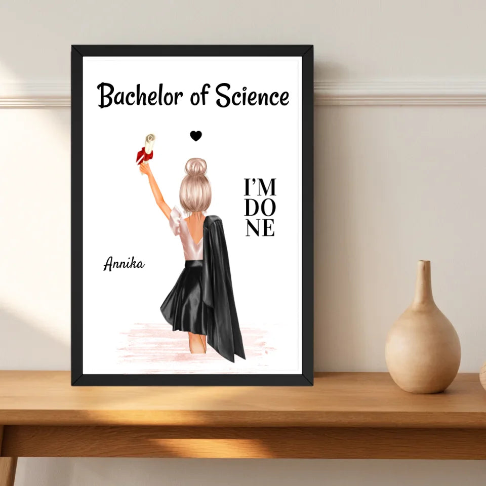 Geschenk Poster Mädchen zum Bachelor Abschluss - Cantty