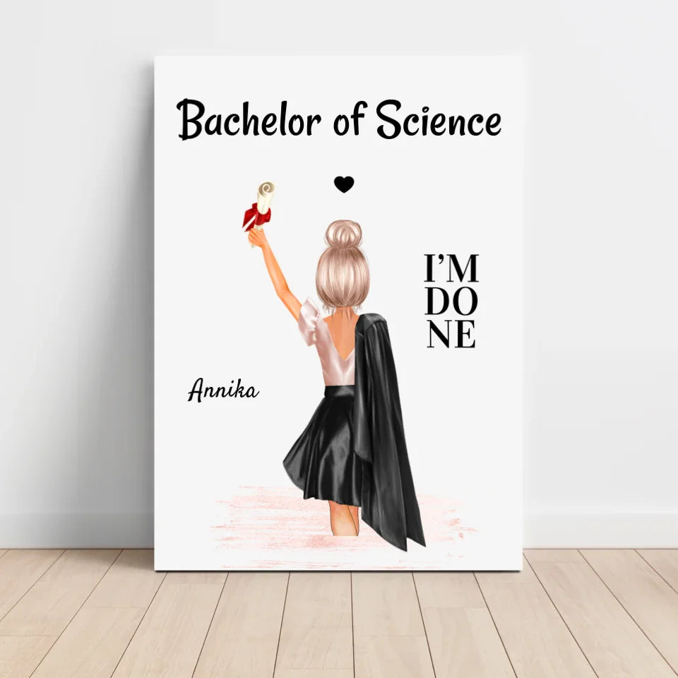 Geschenk Poster Mädchen zum Bachelor Abschluss - Cantty