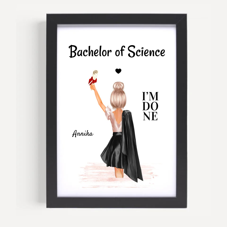 Geschenk Poster Mädchen zum Bachelor Abschluss - Cantty