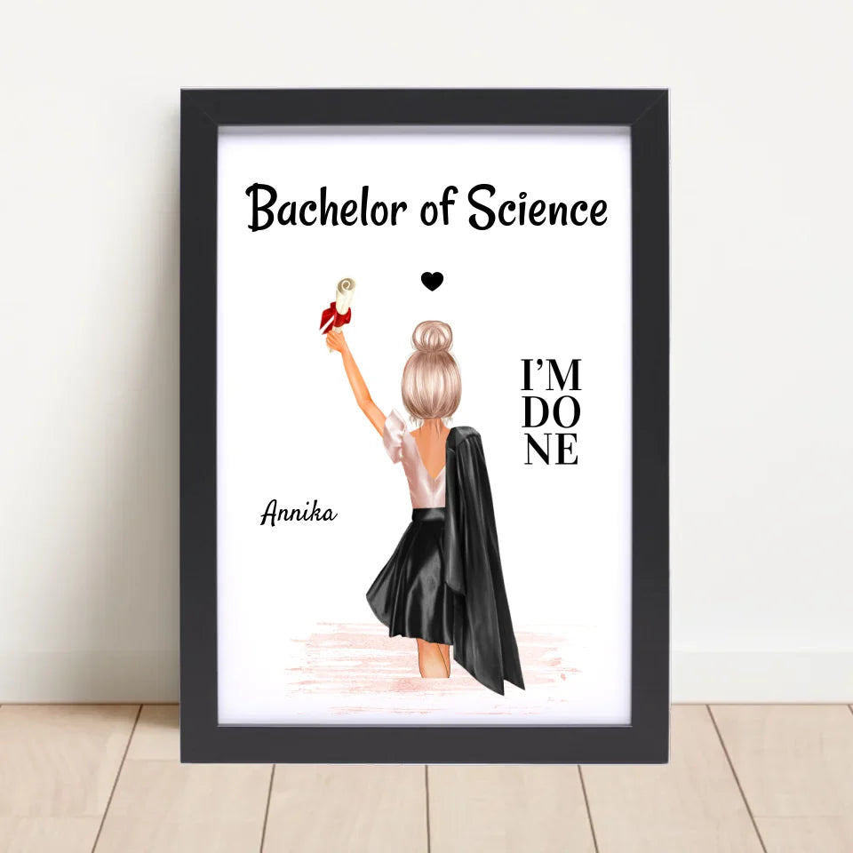 Geschenk Poster Mädchen zum Bachelor Abschluss - Cantty