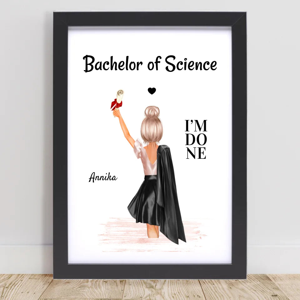 Geschenk Poster Mädchen zum Bachelor Abschluss - Cantty