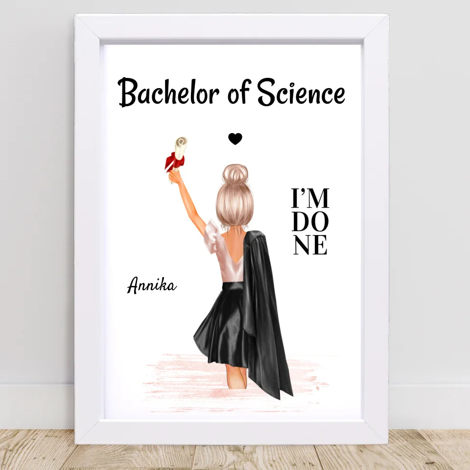 Geschenk Poster Mädchen zum Bachelor Abschluss - Cantty