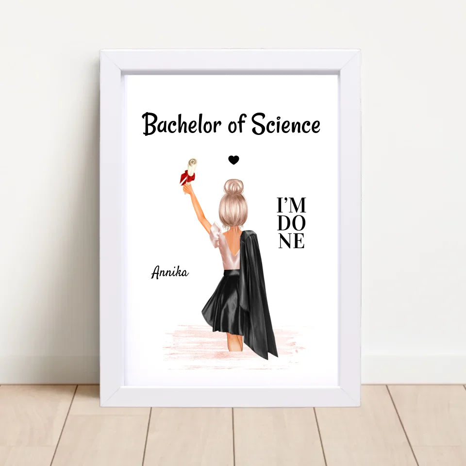 Geschenk Poster Mädchen zum Bachelor Abschluss - Cantty