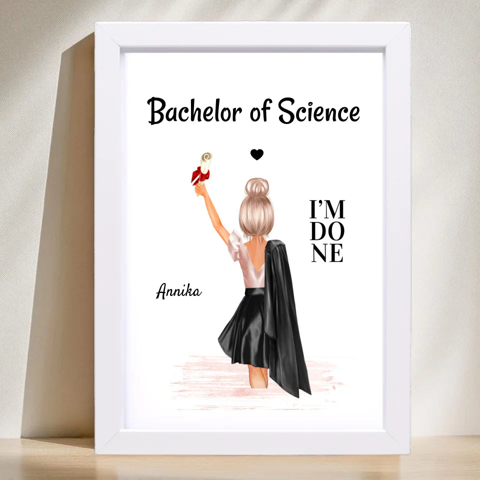 Geschenk Poster Mädchen zum Bachelor Abschluss - Cantty