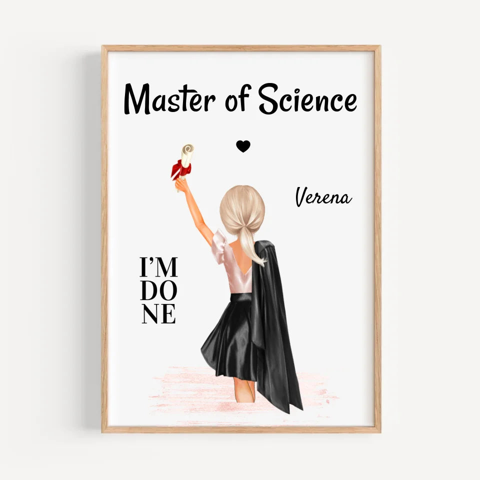 Geschenk Master Abschluss Bild für Mädchen - Cantty