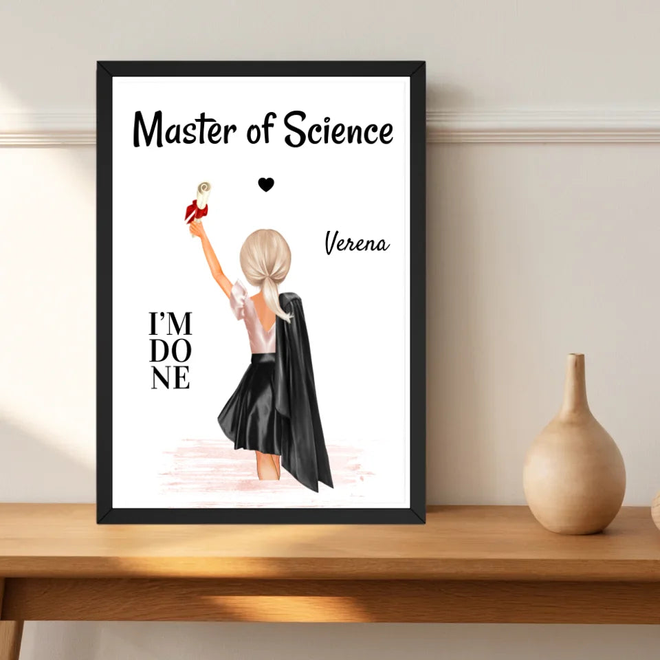 Geschenk Master Abschluss Bild für Mädchen - Cantty