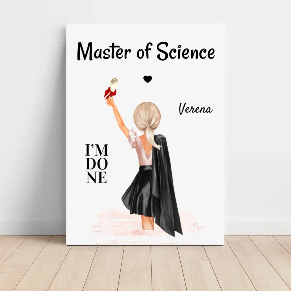 Geschenk Master Abschluss Bild für Mädchen - Cantty