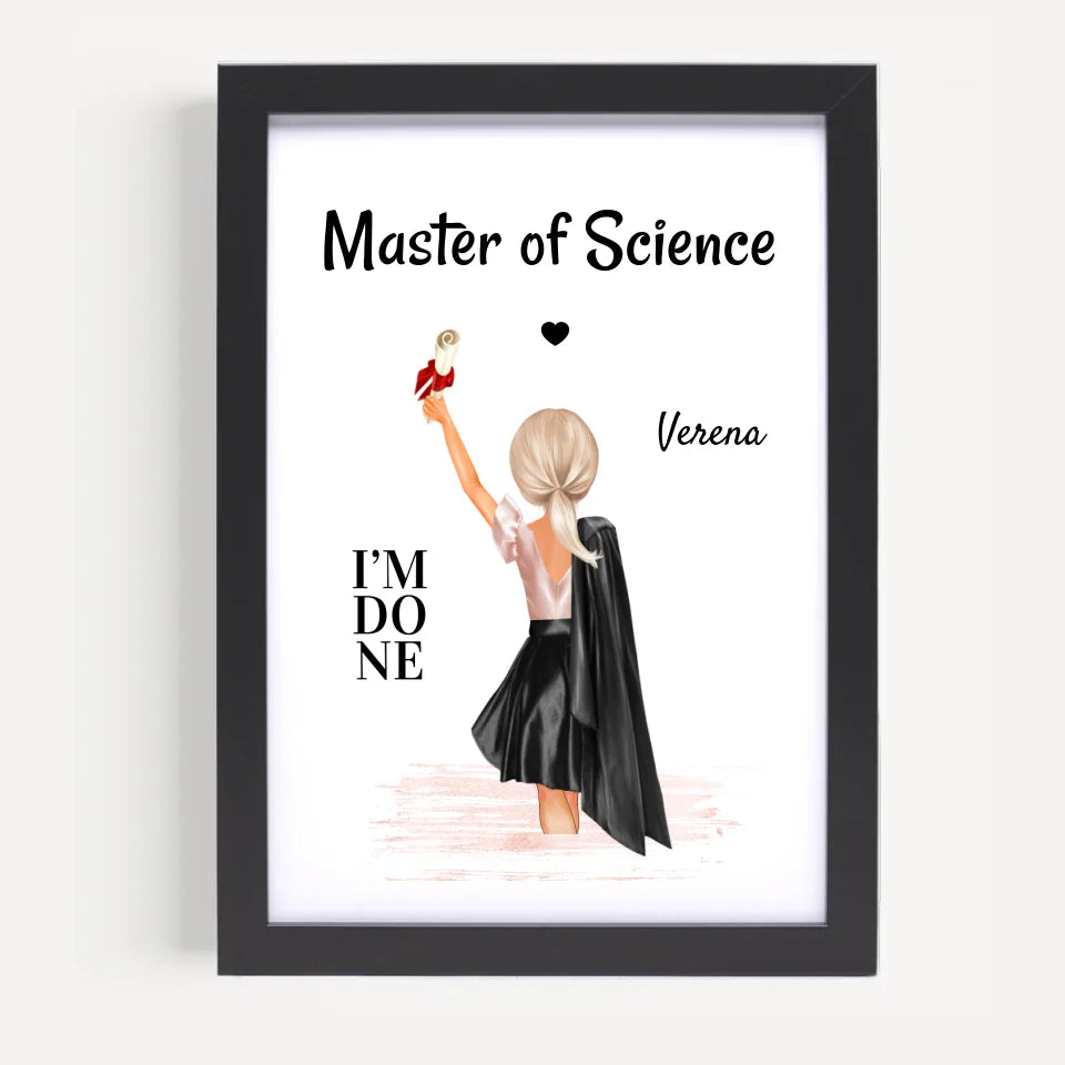 Geschenk Master Abschluss Bild für Mädchen - Cantty