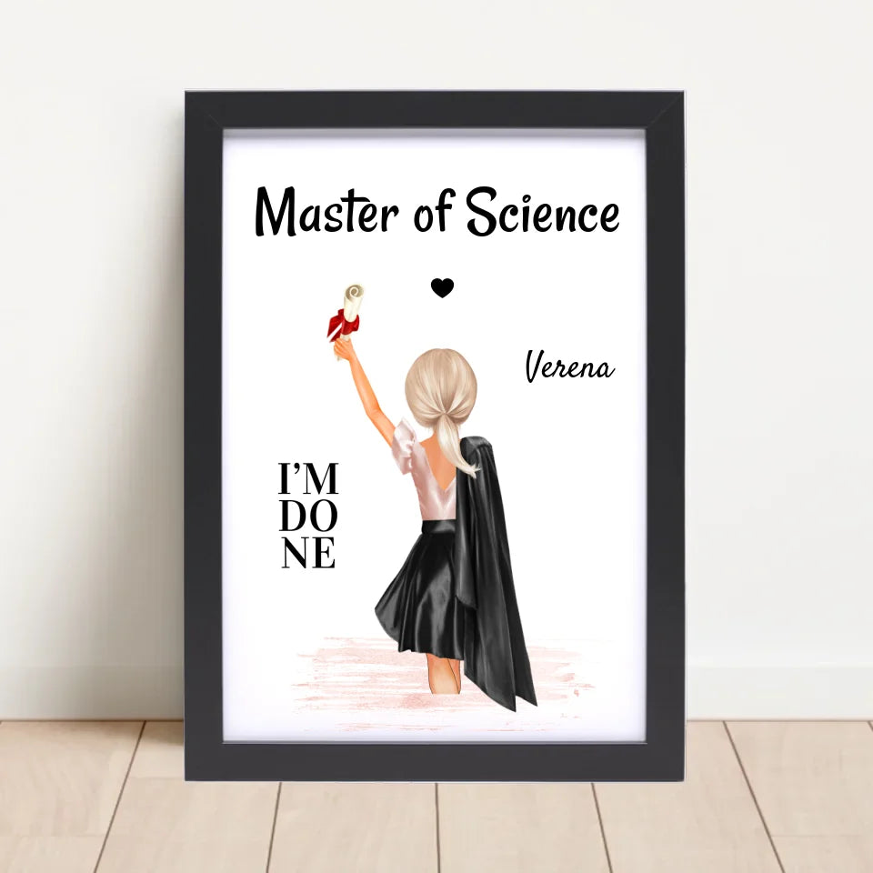Geschenk Master Abschluss Bild für Mädchen - Cantty