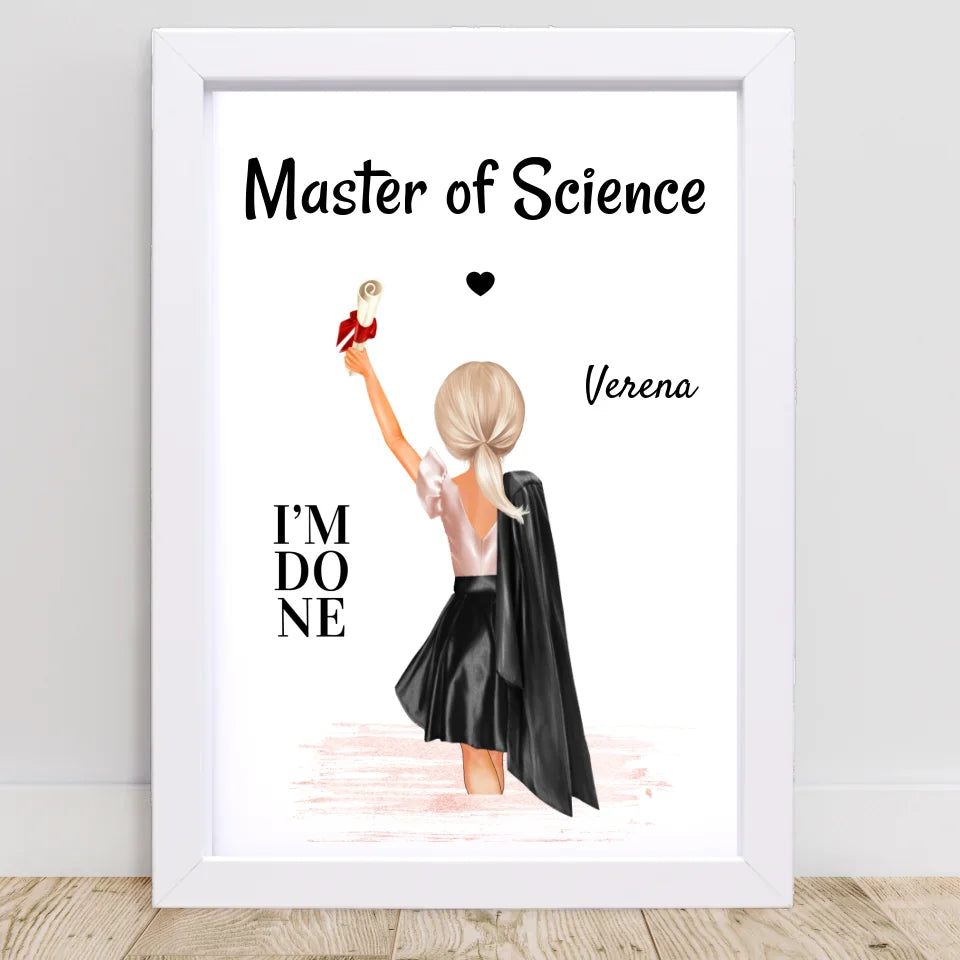 Geschenk Master Abschluss Bild für Mädchen - Cantty