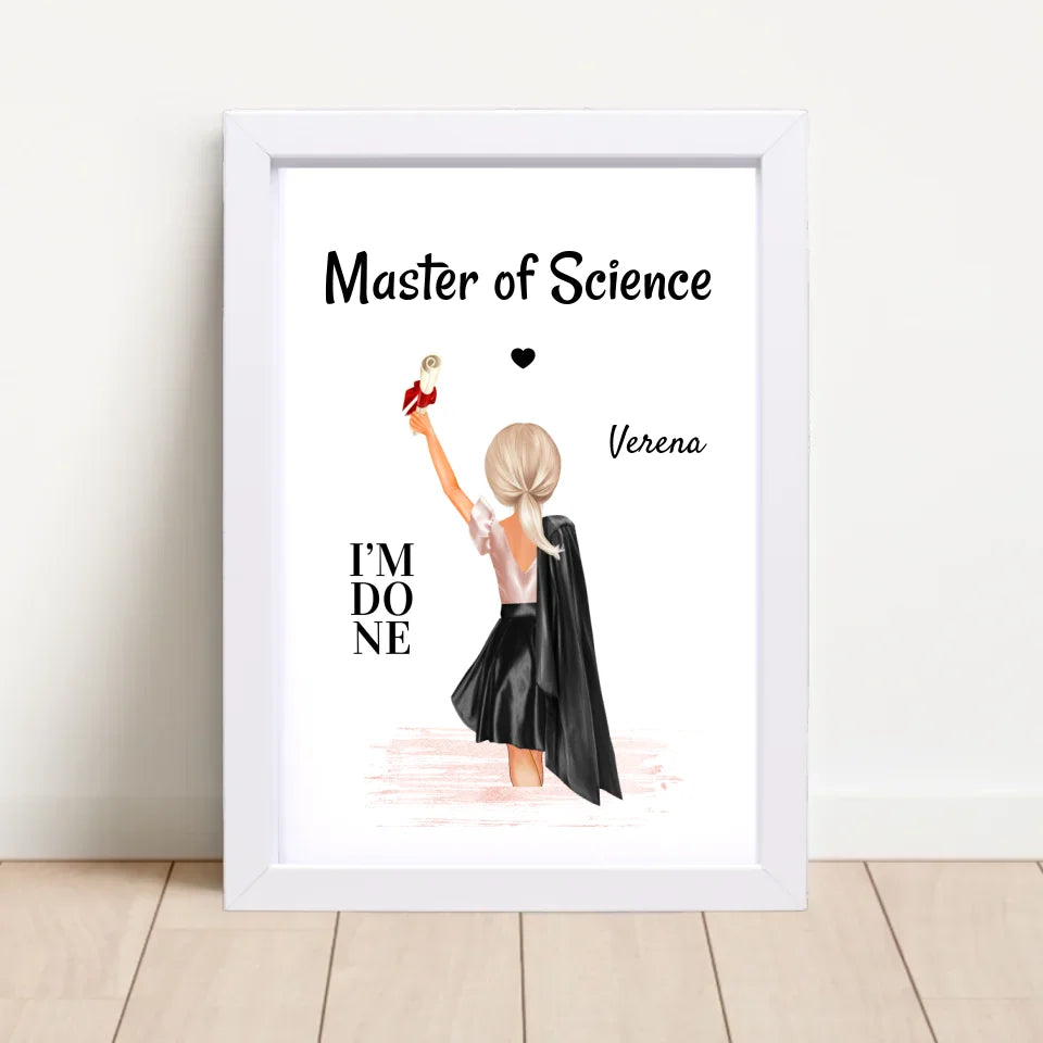 Geschenk Master Abschluss Bild für Mädchen - Cantty