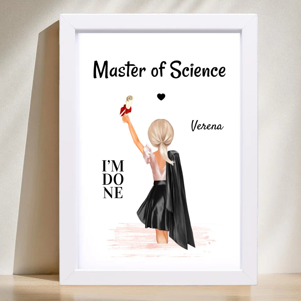 Geschenk Master Abschluss Bild für Mädchen - Cantty