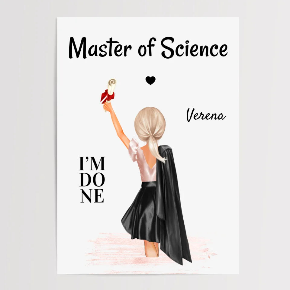 Geschenk Master Abschluss Bild für Mädchen - Cantty