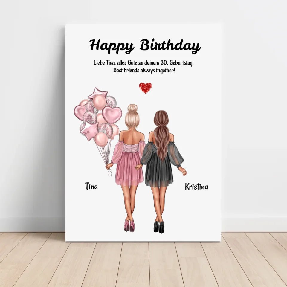 Beste Freundinnen Geburtstagsgeschenk Bild personalisiert - Cantty