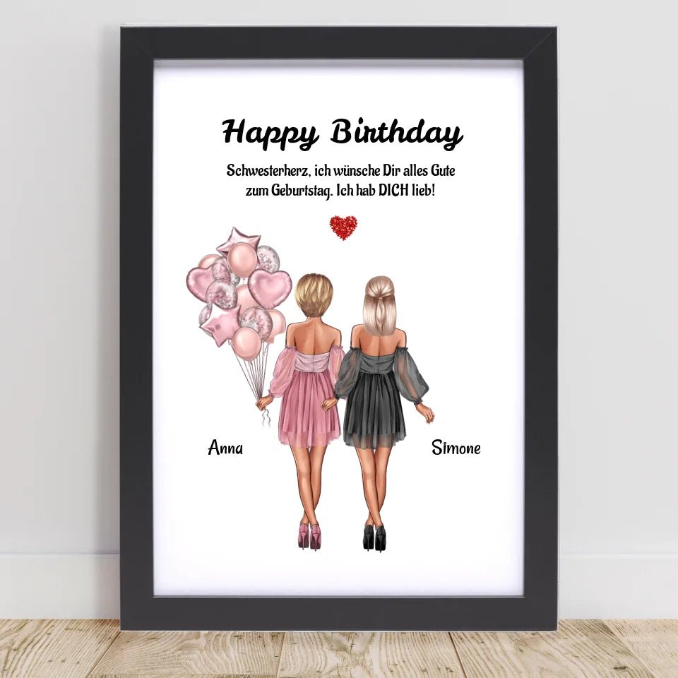 Geburtstagsgeschenk Poster für Schwester - Cantty