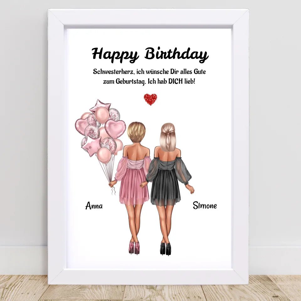 Geburtstagsgeschenk Poster für Schwester - Cantty