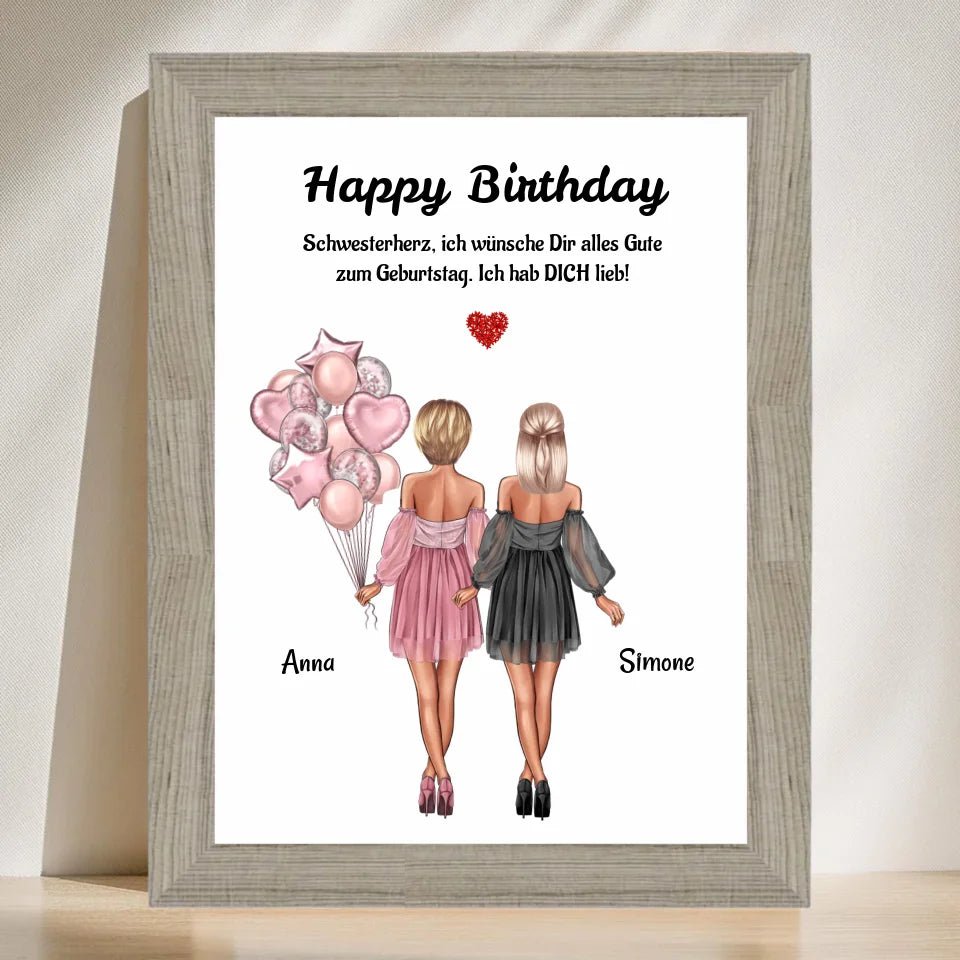 Geburtstagsgeschenk Poster für Schwester - Cantty