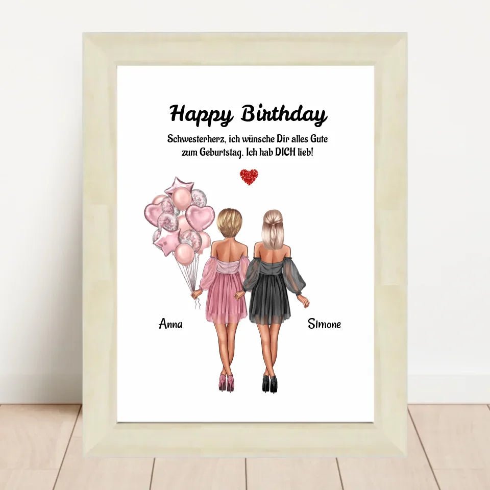 Geburtstagsgeschenk Poster für Schwester - Cantty