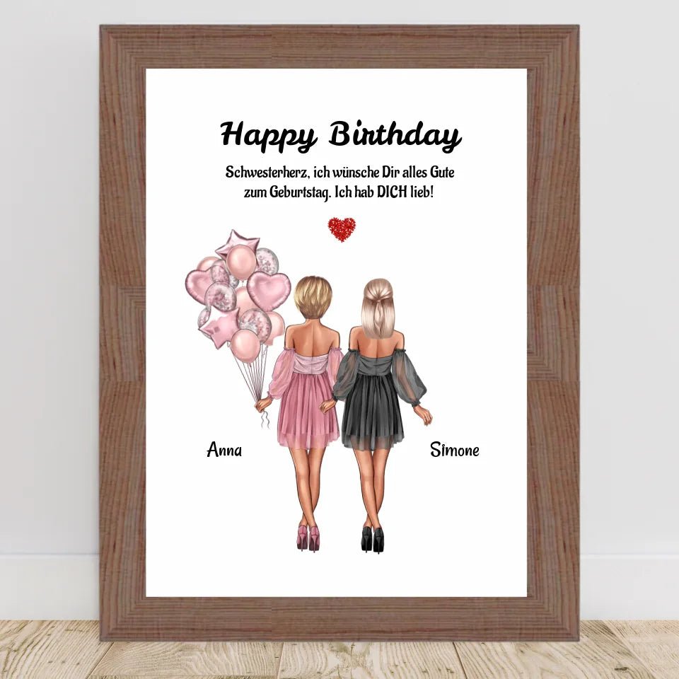 Geburtstagsgeschenk Poster für Schwester - Cantty
