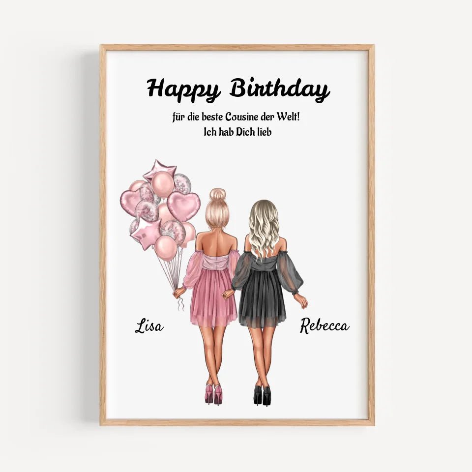 Geschenk für Cousine Poster personalisiert - Cantty