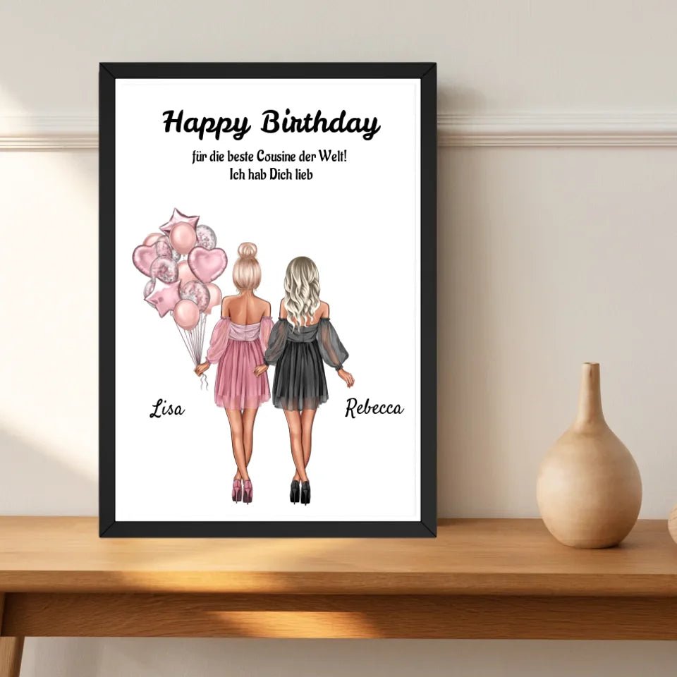 Geschenk für Cousine Poster personalisiert - Cantty