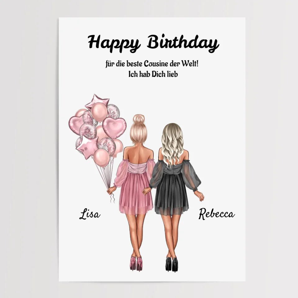 Geschenk für Cousine Poster personalisiert - Cantty