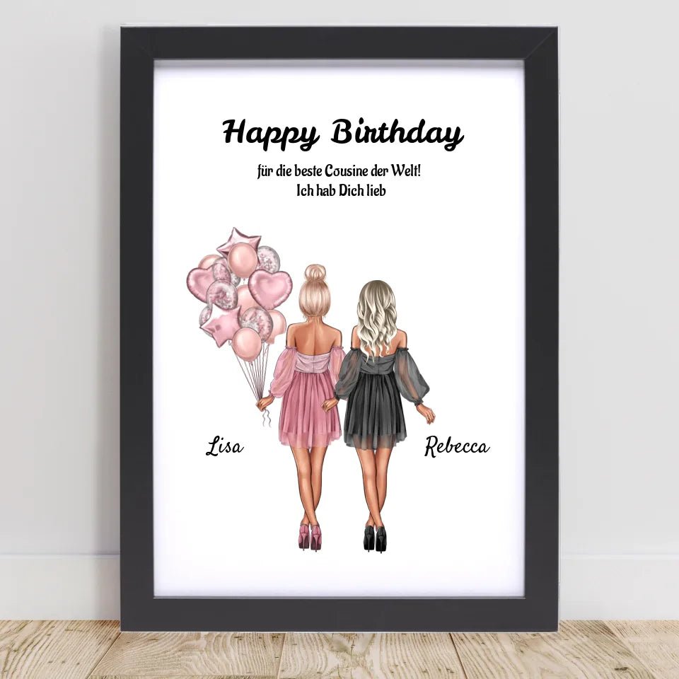 Geschenk für Cousine Poster personalisiert - Cantty
