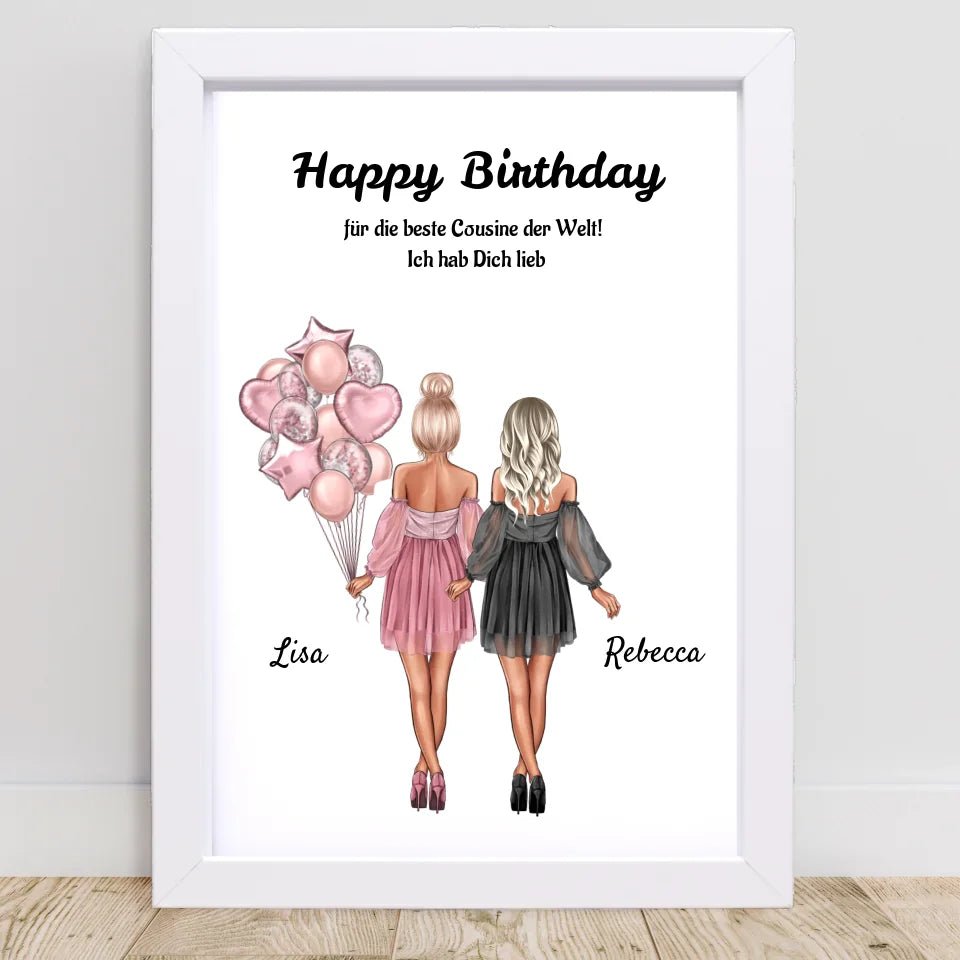 Geschenk für Cousine Poster personalisiert - Cantty