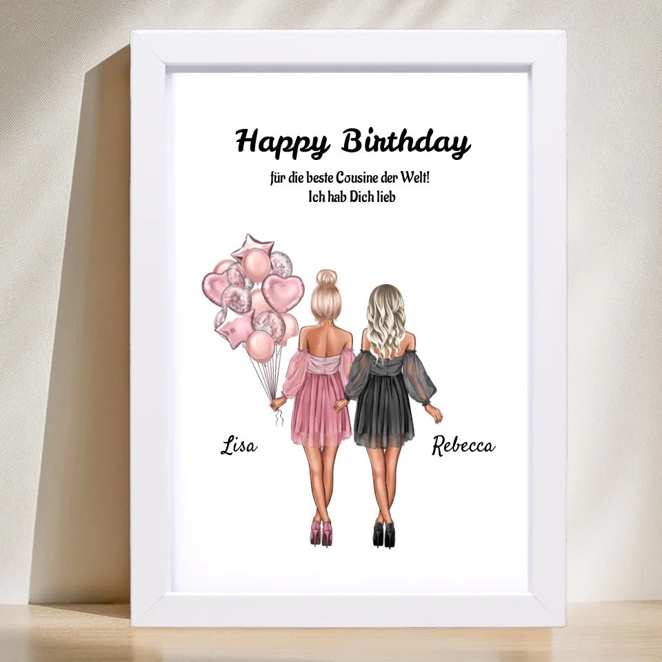 Geschenk für Cousine Poster personalisiert - Cantty