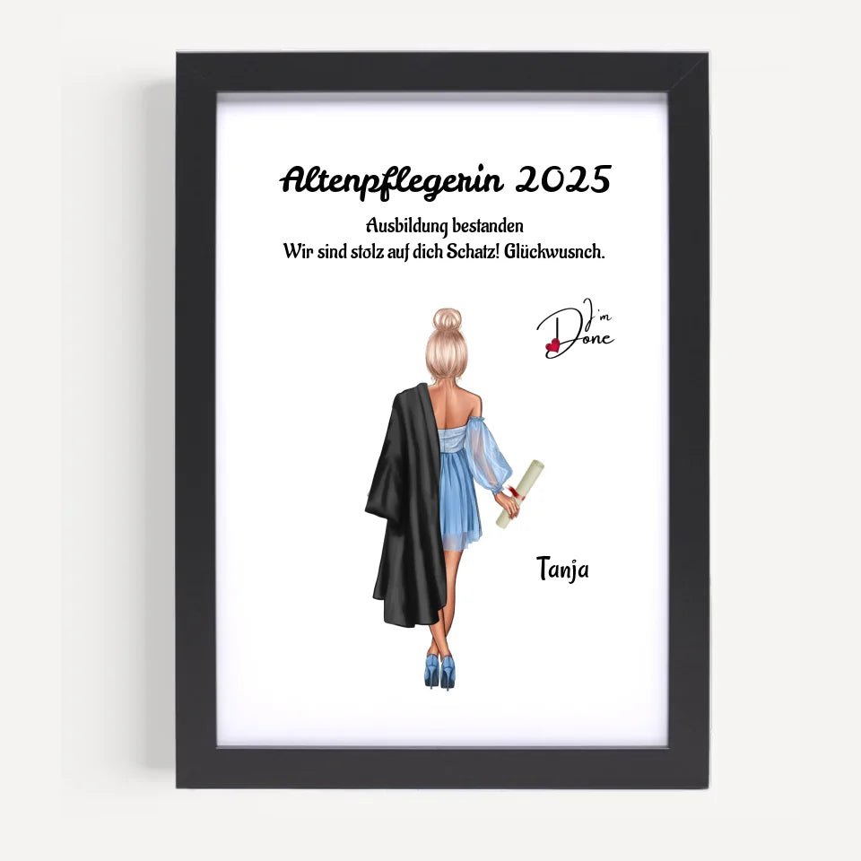 MĂ€dchen Ausbildung Abschlussgeschenk Poster selber gestalten - Cantty