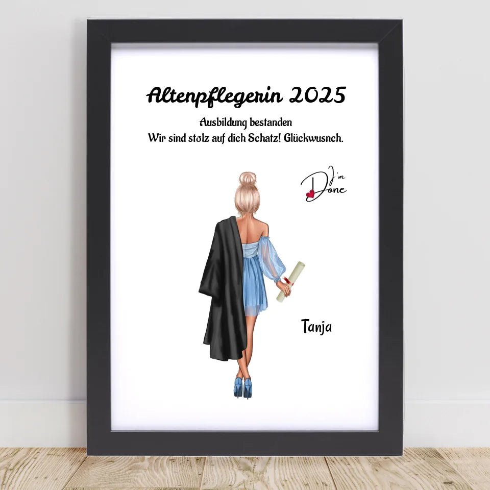 MĂ€dchen Ausbildung Abschlussgeschenk Poster selber gestalten - Cantty