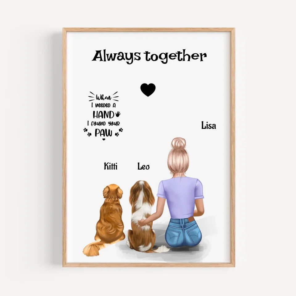 Mädchen mit 2 Hunden Poster Geschenk - Cantty