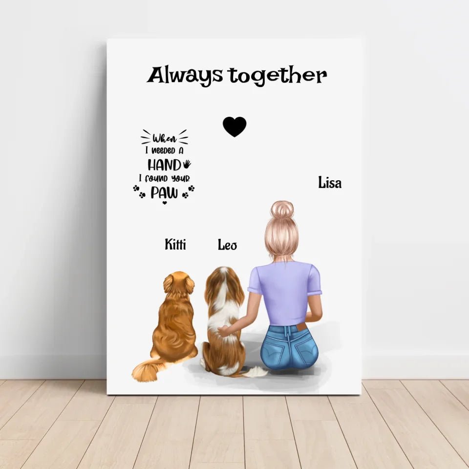 Mädchen mit 2 Hunden Poster Geschenk - Cantty