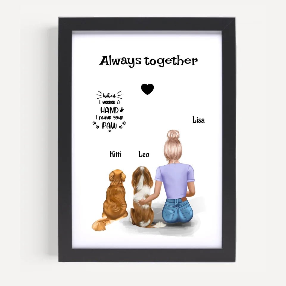 Mädchen mit 2 Hunden Poster Geschenk - Cantty