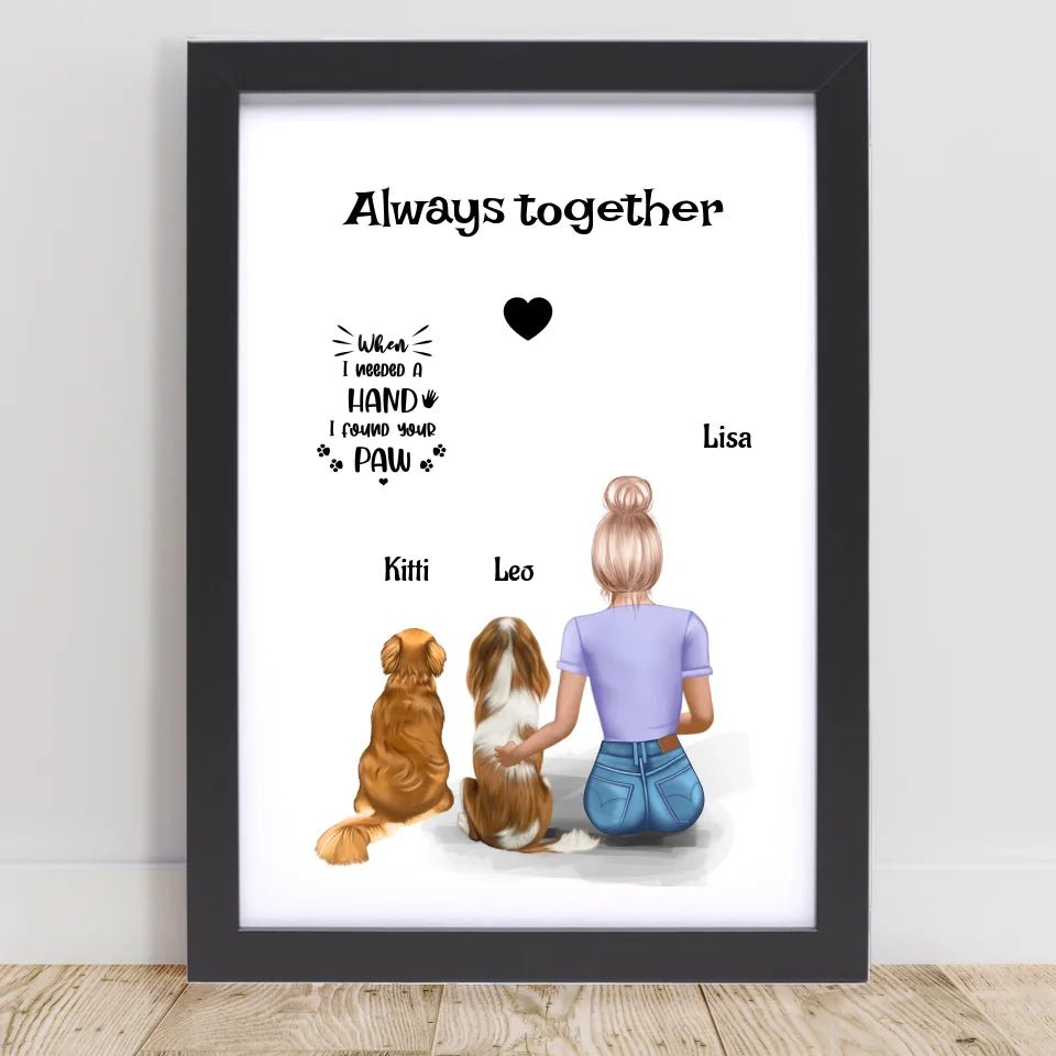 Mädchen mit 2 Hunden Poster Geschenk - Cantty