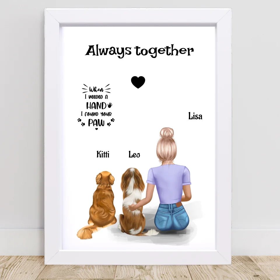 Mädchen mit 2 Hunden Poster Geschenk - Cantty
