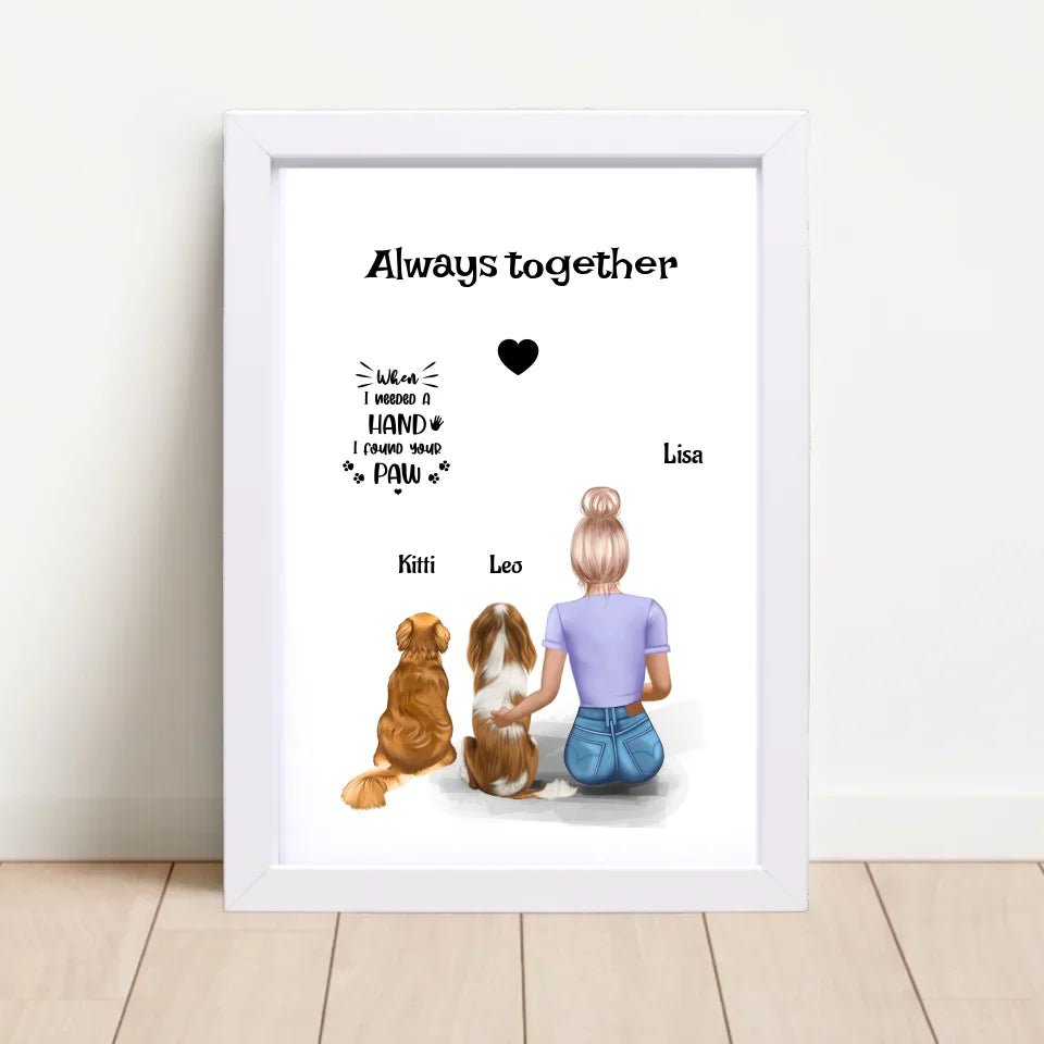Mädchen mit 2 Hunden Poster Geschenk - Cantty