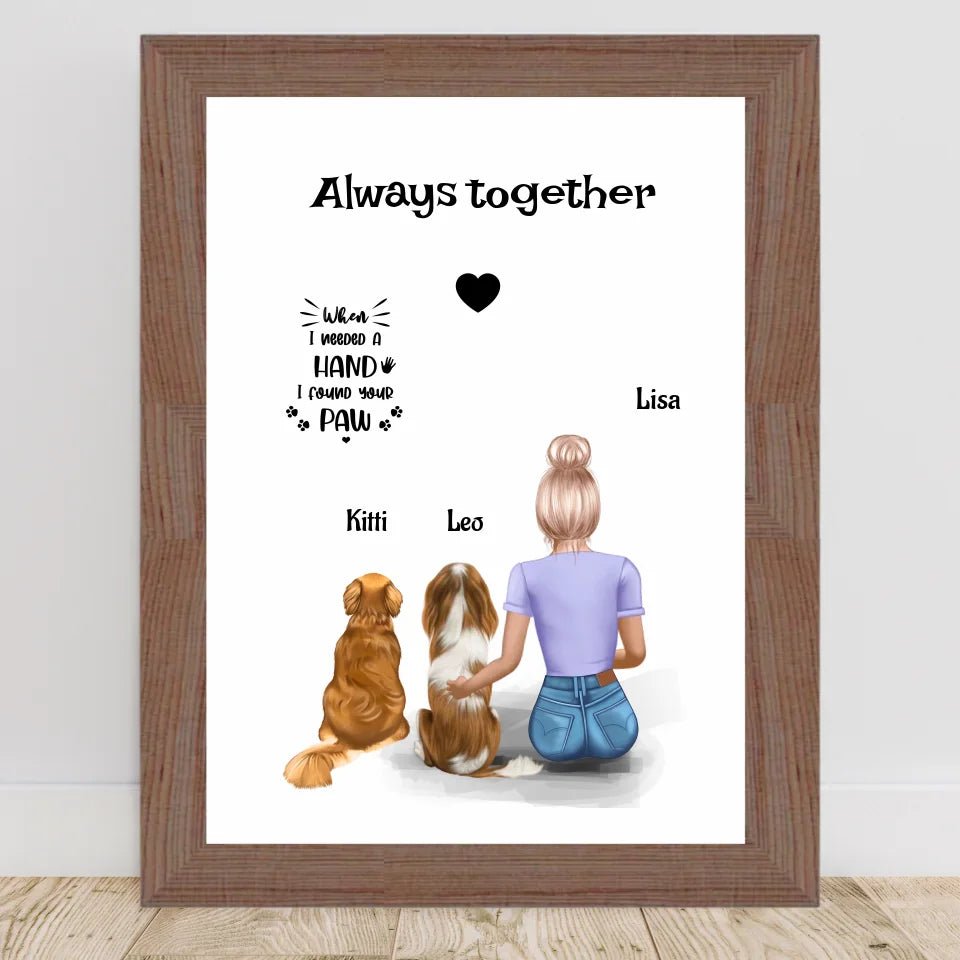 Mädchen mit 2 Hunden Poster Geschenk - Cantty