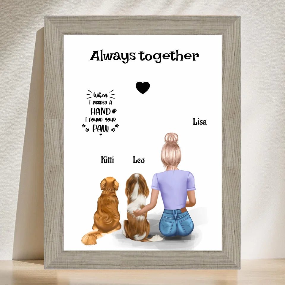 Mädchen mit 2 Hunden Poster Geschenk - Cantty