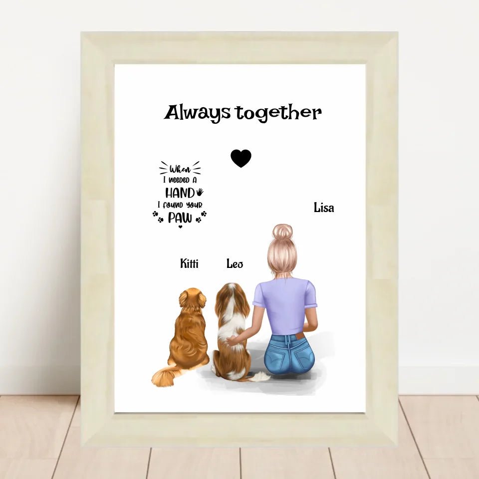 Mädchen mit 2 Hunden Poster Geschenk - Cantty