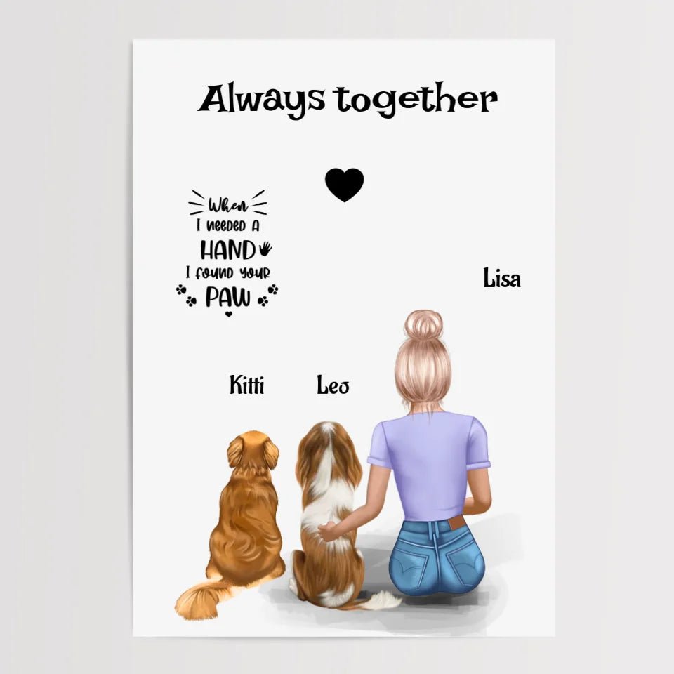 Mädchen mit 2 Hunden Poster Geschenk - Cantty