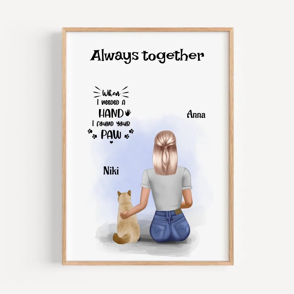 Mädchen mit Katze Poster Geschenk personalisiert - Cantty