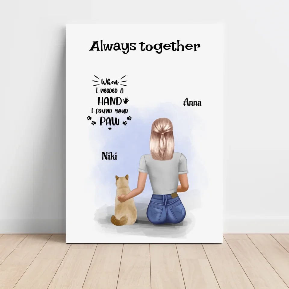 Mädchen mit Katze Poster Geschenk personalisiert - Cantty
