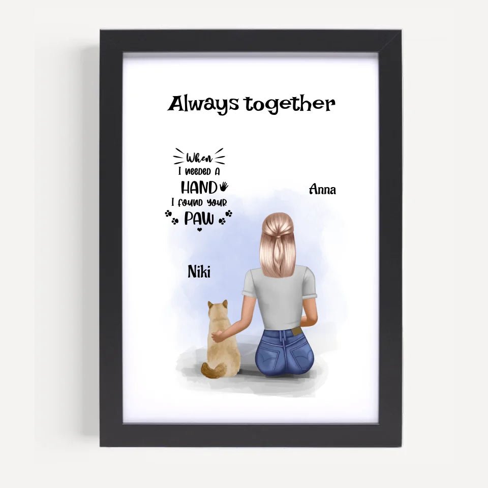 Mädchen mit Katze Poster Geschenk personalisiert - Cantty