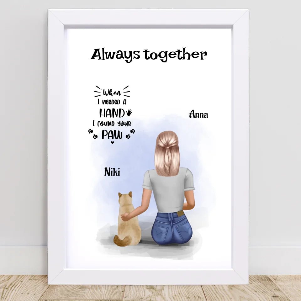 Mädchen mit Katze Poster Geschenk personalisiert - Cantty