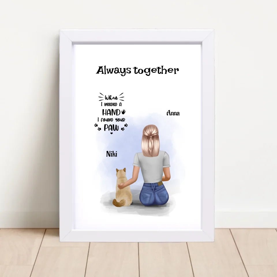 Mädchen mit Katze Poster Geschenk personalisiert - Cantty