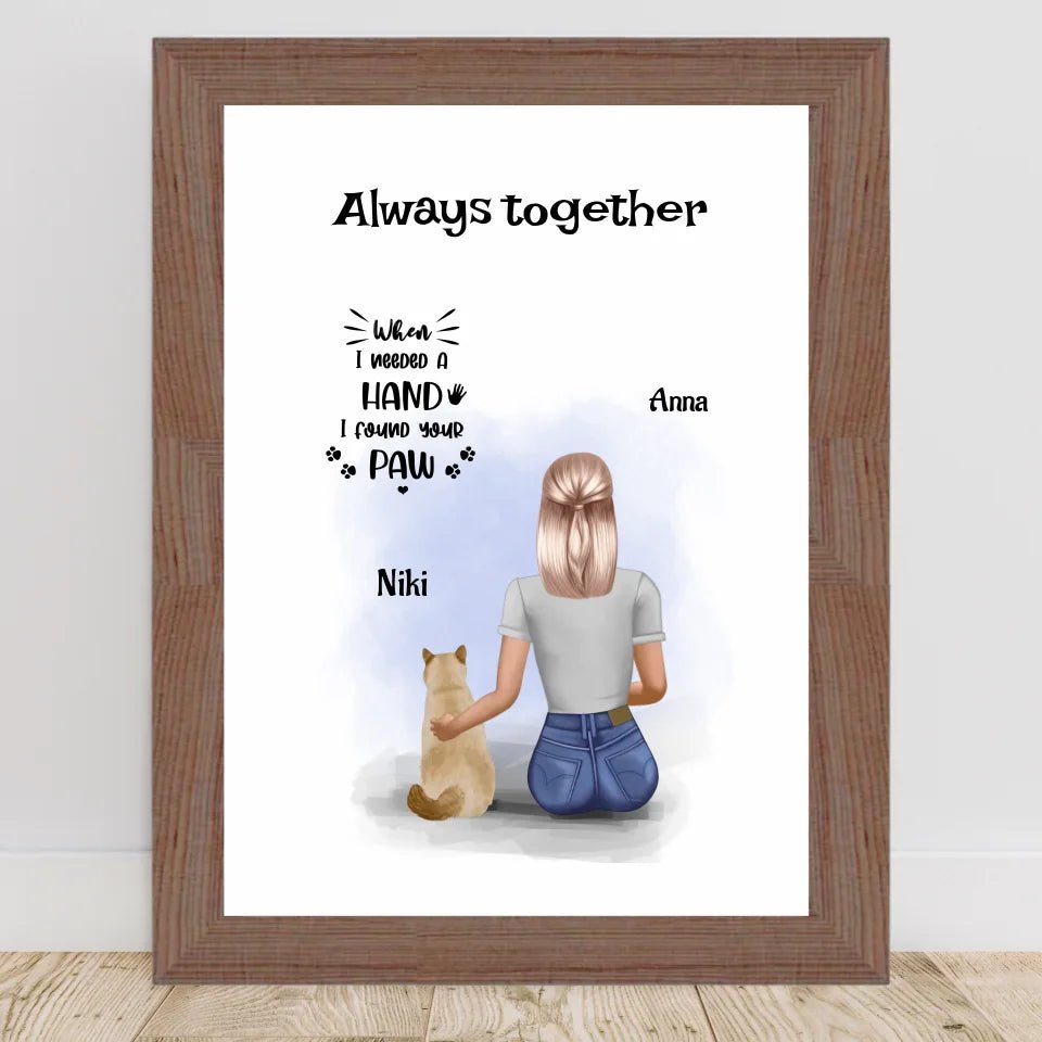 Mädchen mit Katze Poster Geschenk personalisiert - Cantty